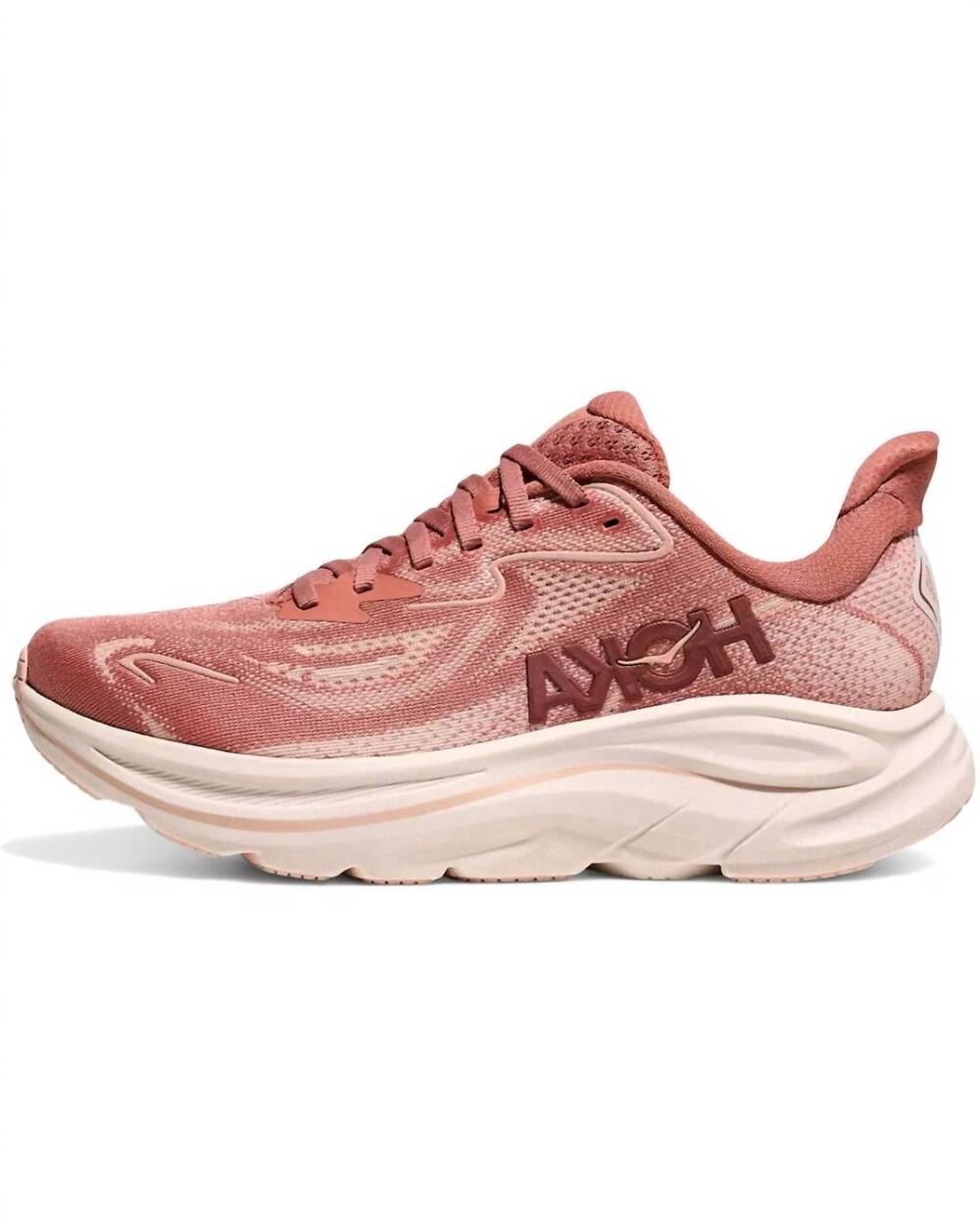 NEW HOKA women's clifton 10 running shoes in blush rose latte